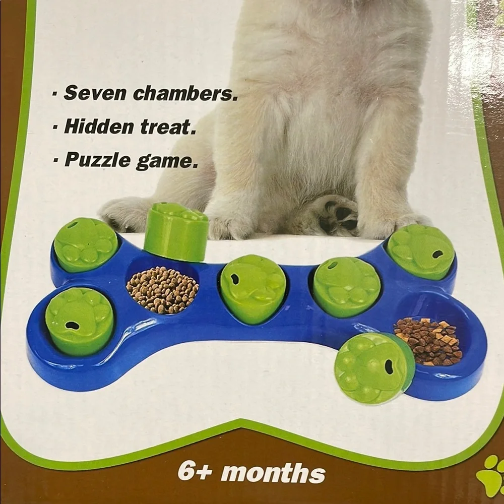 Green and Blue Dog Treat Puzzle Toy